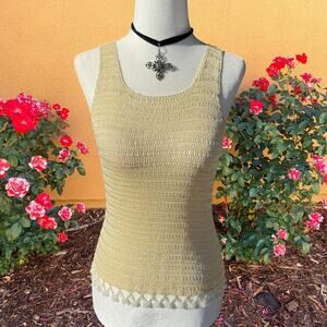 Y2k 2000s fairy boho fully beaded crochet top